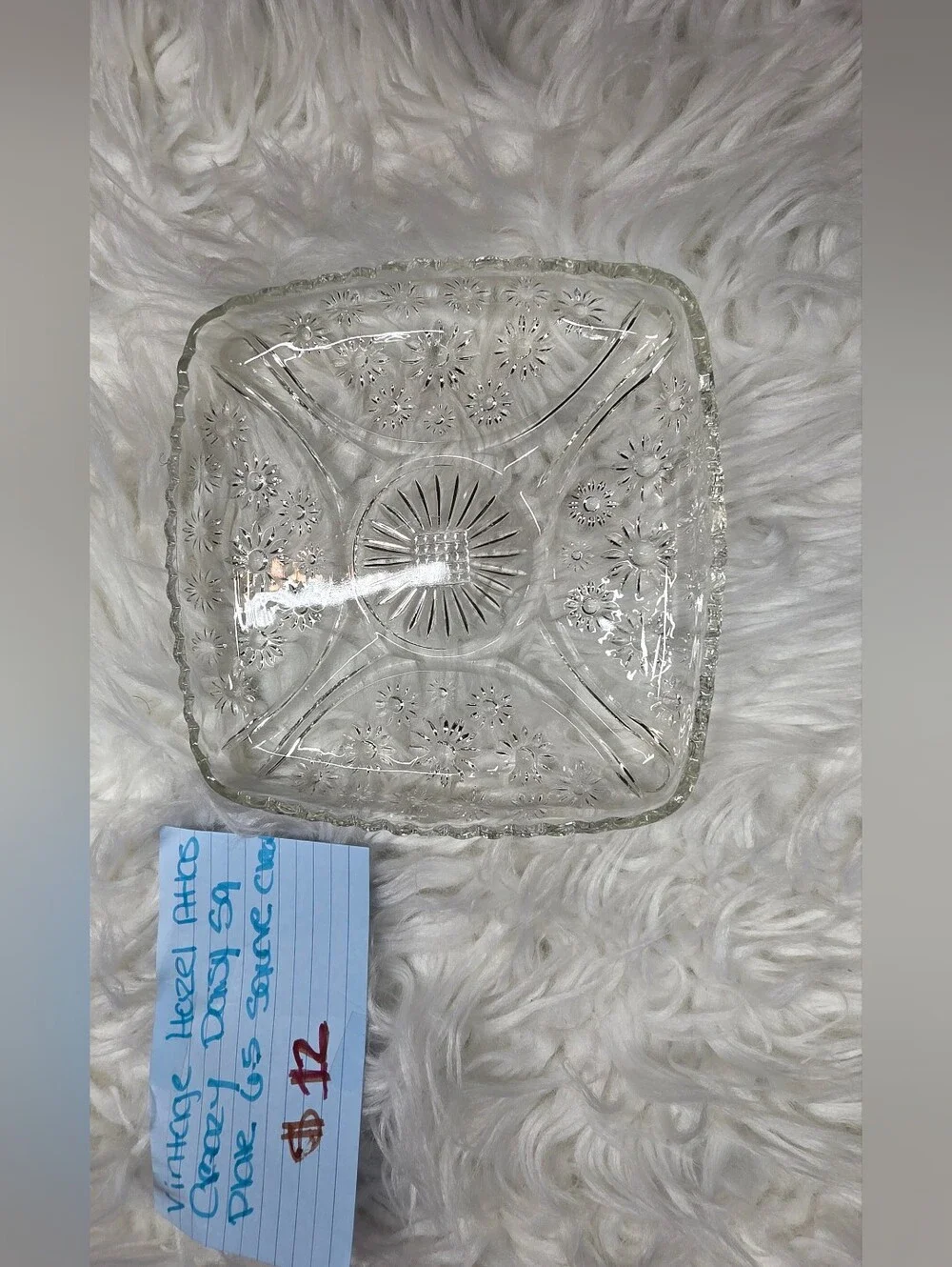 Clear Floral Pressed Glass Wall Decor Panel